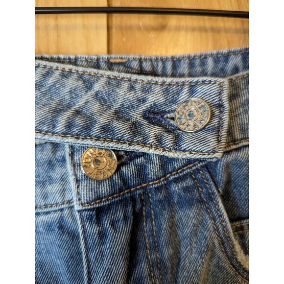 Only Jeans Y2K Wide Leg Flare Asymmetric Double Waistband Medium Wash 26 - Picture 7 of 7